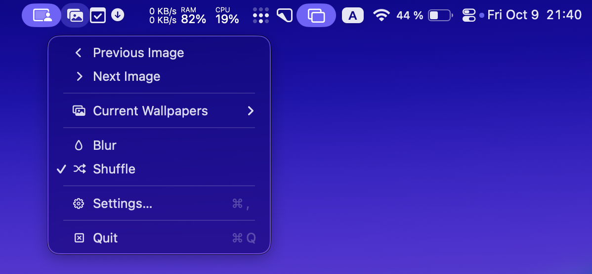 wp menu app screenshot